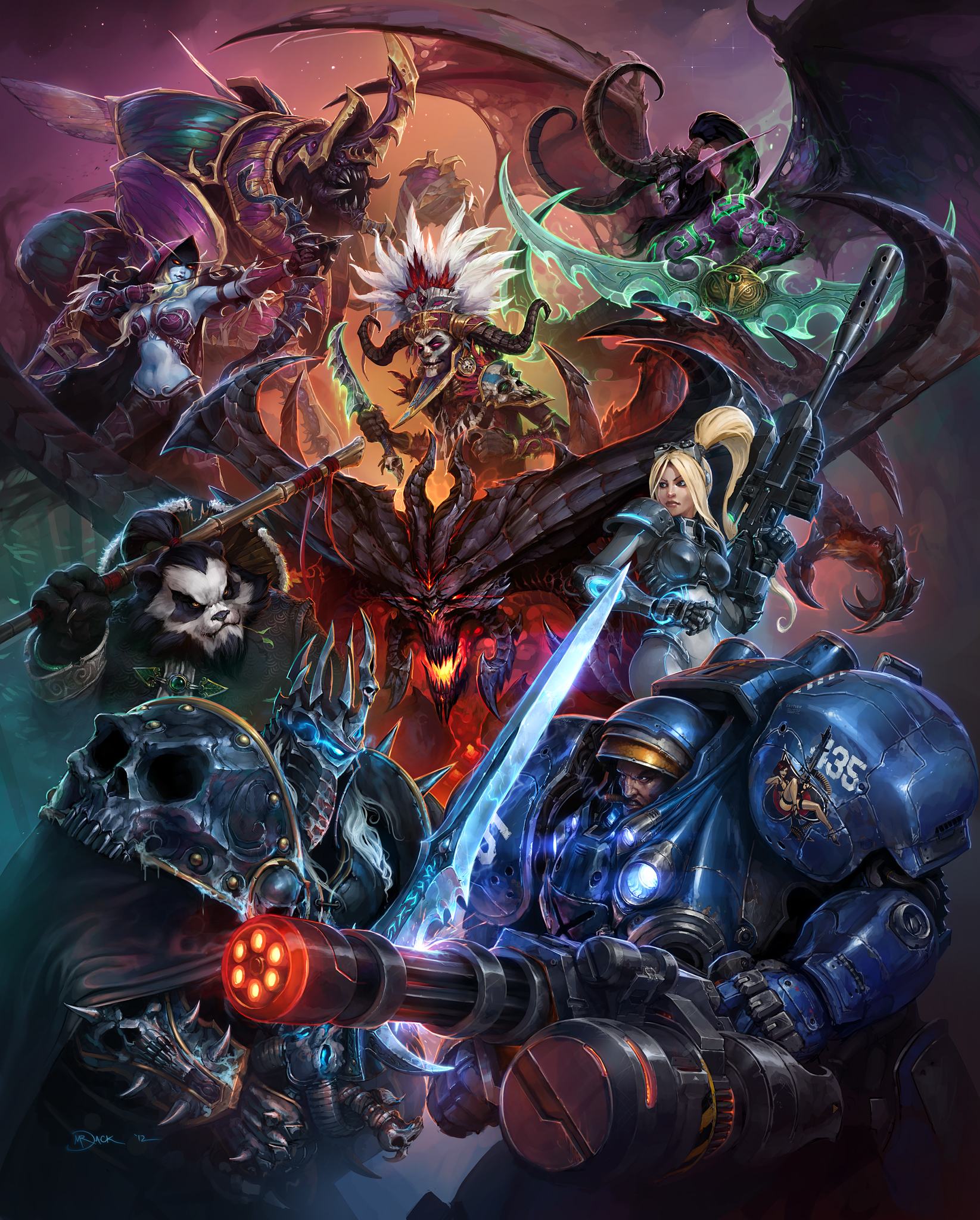 Revelada arte de Heroes of the Storm, com vários personagens